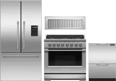 4 Piece Package Includes Refrigerator, Range, Hood And Dishwasher